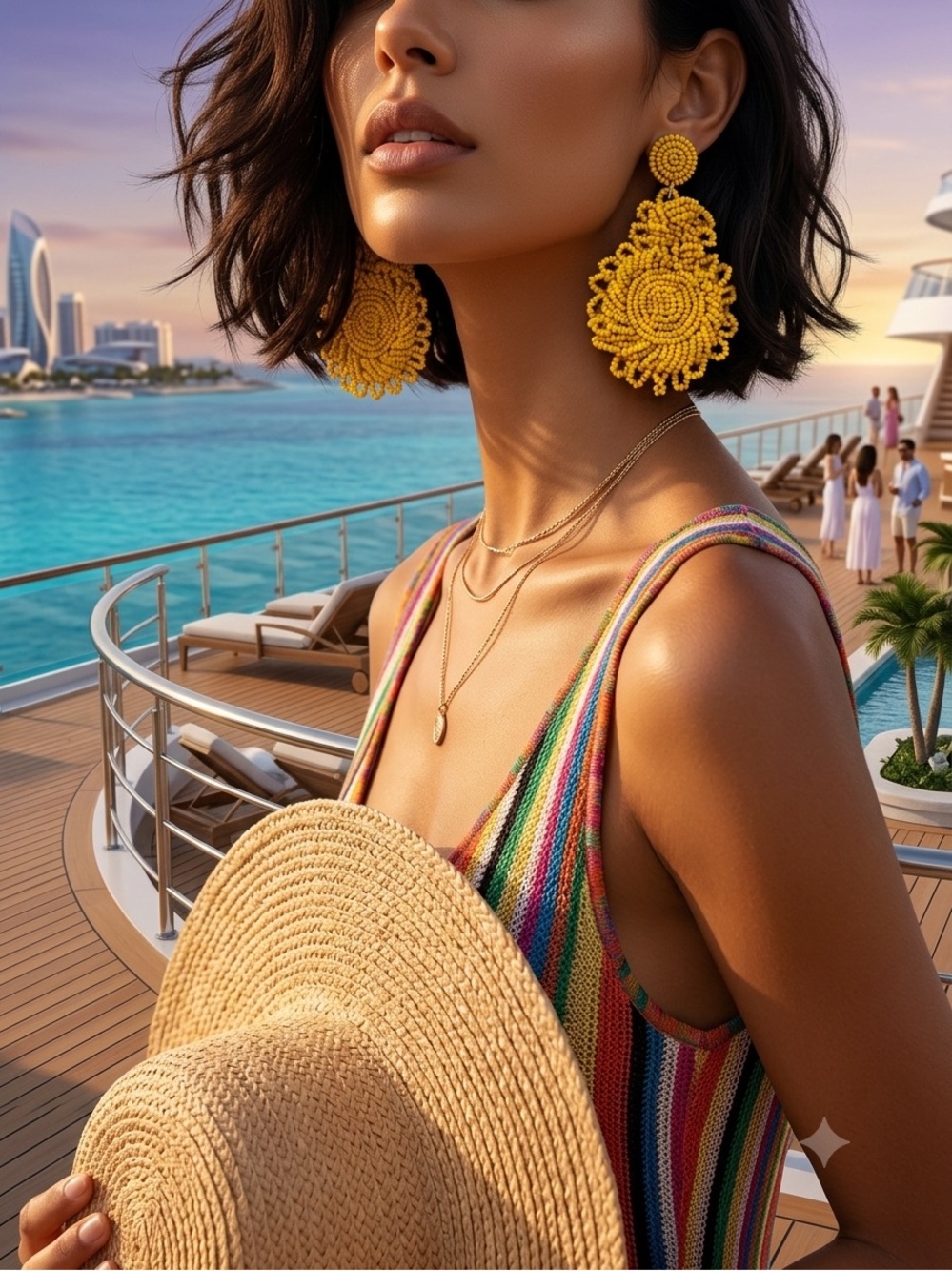 Mustard Beaded Earrings